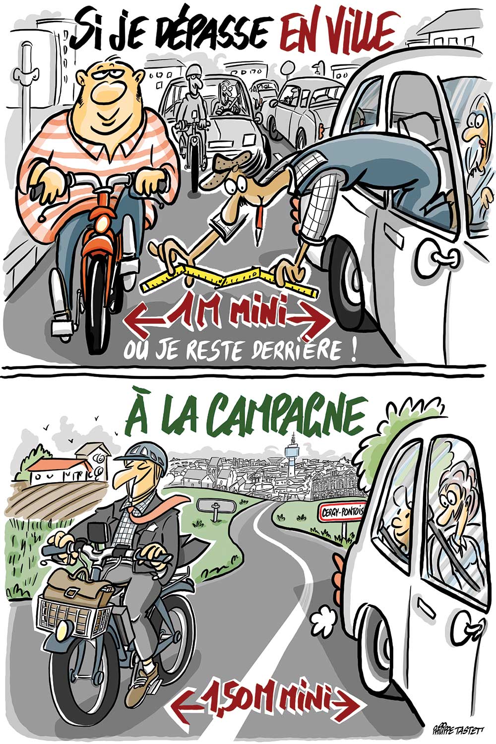 dépasser un vélo