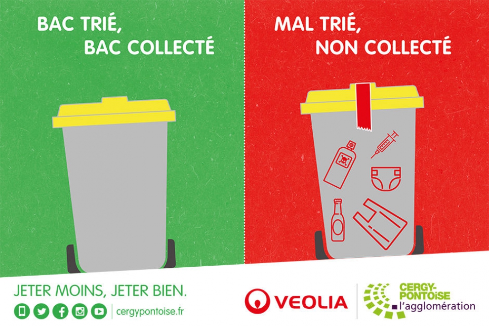 Bac trié, bac collecté ! Non trié, non collecté !