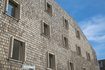 Vue des premiers logements de la Pièce d'Alçon