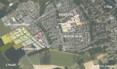 Les secteur de projet à Jouy-le-Moutier