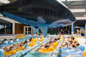 Projection ciné à la piscine de l'Axe majeur